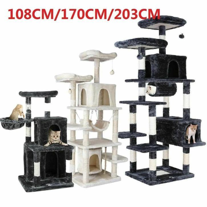 Krabpaal - Kat Boom Toren (108cm, 170cm, 203cm), Dieren en Toebehoren, Katten-accessoires, Nieuw, Verzenden