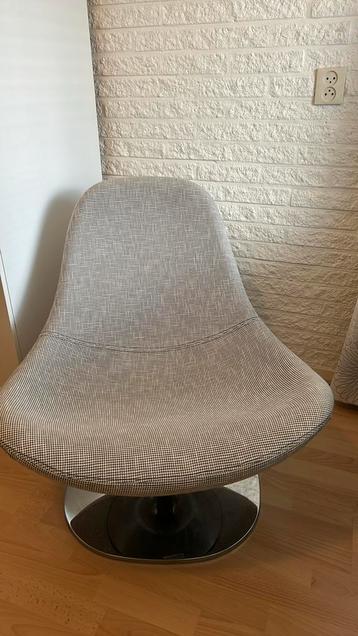 Ikea draaistoel/fauteuil, zwart/wit ruitjesbekleding zgan