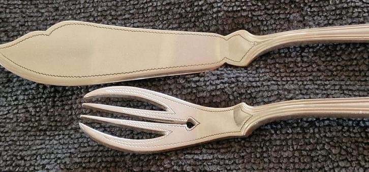 Gero visbestek model 420 dubbel rond verzilverd 12 persoons, Antiek en Kunst, Antiek | Bestek, Ophalen of Verzenden