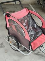 Kinderfietskar 2-in-1 (Rood/Zwart) - Ook als Wandelwagen!, Fietsen en Brommers, Fietsaccessoires | Aanhangers en Karren, Ophalen of Verzenden