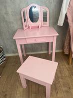Kaptafel kinderen meisjes cadeau met stoel en spiegel, Huis en Inrichting, Tafels | Kaptafels, Ophalen, 50 tot 100 cm, Zo goed als nieuw