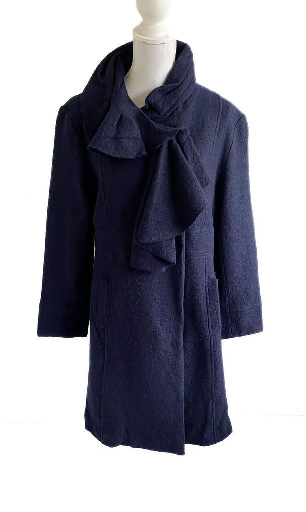 Mooie jas van Renée Derhy L, Kleding | Dames, Jassen | Winter, Zo goed als nieuw, Maat 42/44 (L), Blauw, Ophalen of Verzenden