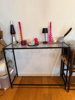 Bijzettafel glas, Ophalen, 50 tot 100 cm, Glas, Zo goed als nieuw