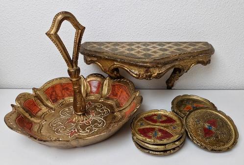 Vintage Venetiaanse muurconsole, serveerschaal, onderzetters, Antiek en Kunst, Antiek | Woonaccessoires, Ophalen of Verzenden