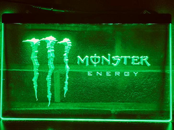 Led Lichtbord MONSTER ENERGY 3d neon look, Verzamelen, Merken en Reclamevoorwerpen, Nieuw, Lichtbak of (neon) lamp, Ophalen of Verzenden