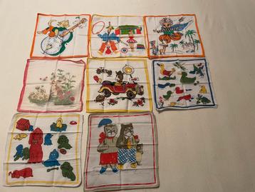 Tk 8 unieke retro vintage kinder zakdoekjes, jaren 60 beschikbaar voor biedingen