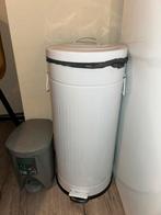 Witte pedaalemmer / Prullenbak, Huis en Inrichting, Woonaccessoires | Prullenbakken, 40 liter of meer, Ophalen, Zo goed als nieuw