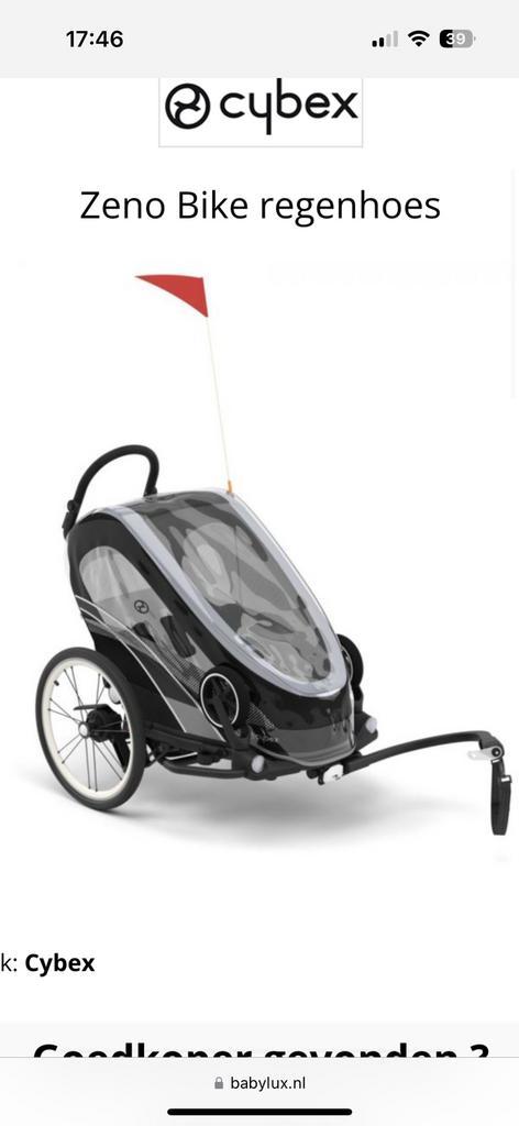 Regenhoes Cybax zeno bike, Fietsen en Brommers, Fietsaccessoires | Aanhangers en Karren, Nieuw, Kinderkar, Ophalen of Verzenden