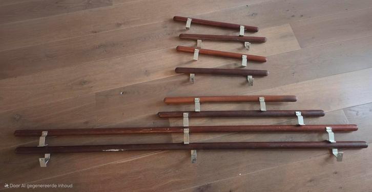 8 meranti leuningen met beugels, Doe-het-zelf en Verbouw, Ladders en Trappen, Minder dan 2 meter, Ophalen