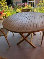 Tuintafel hardhout 1.20 m rond, Tuin en Terras, Tuintafels, Ophalen of Verzenden, Zo goed als nieuw, Rond, Hout