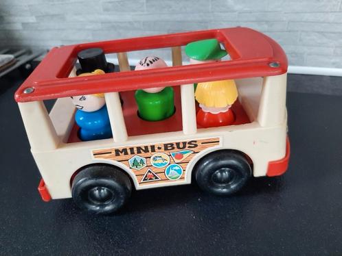 Fischer-price mini-bus met 5 popjes stickers gaaf jaren ' 80, Kinderen en Baby's, Speelgoed | Fisher-Price, Gebruikt, Ophalen of Verzenden