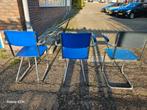 Vintage Gispen Stoelen Jaren 50 - Set van 3, Huis en Inrichting, Stoelen, Ophalen, Gebruikt, Drie, Blauw
