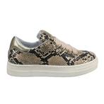 CLIC maat 34 lerensneaker/rits beige python gratis verzenden, Schoenen, Nieuw, Clic, Verzenden