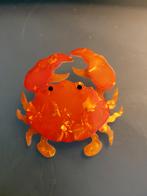 Broche Bergse Krab kunststof oranje parelmoer, Ophalen of Verzenden, 4 tot 7 cm, Oranje, Overige materialen