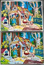Vintage, houten puzzel Hans & Grietje 35 stukjes, Minder dan 500 stukjes, Gebruikt, Ophalen of Verzenden, Legpuzzel
