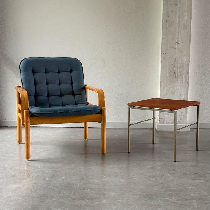 Vintage Deense Design Stoel Jaren 50/60, Huis en Inrichting, Fauteuils, Gebruikt, Hout, 50 tot 75 cm, Minder dan 75 cm, Ophalen