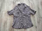 Prachtige grijs bruine linnen blouse van S. Milton, maat 40., Kleding | Dames, Blouses en Tunieken, Maat 38/40 (M), Onb, Ophalen of Verzenden