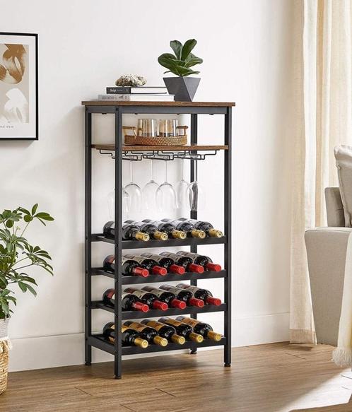 Industrieel wijnrek/flessenrek, Huis en Inrichting, Woonaccessoires | Wijnrekken, Zo goed als nieuw, 75 cm of meer, Metaal, 15 tot 25 flessen