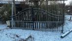 2 Poorthekken met palen 185cm breed, 110-165cm hoog, Tuin en Terras, Tuinhekken en Hekwerk, Ophalen, Met poort, Nieuw, Tuinhek