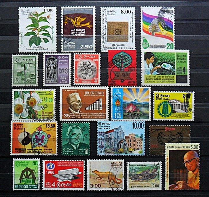 Ceylon Sri Lanka : leuk kavel waaronder Dalai Lama, Postzegels en Munten, Postzegels | Azië, Gestempeld, Zuid-Azië, Ophalen of Verzenden