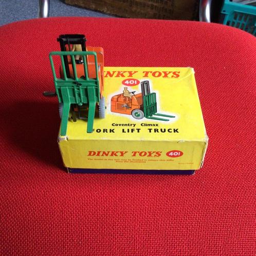 DINKY TOYS COVENTRY CLIMAX FORK LIFT TRUCK + DOOS, Hobby en Vrije tijd, Modelauto's | 1:43, Gebruikt, Tractor of Landbouw, Dinky Toys