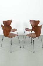 4x 'Series 7' Arne Jacobsen vlinderstoelen voor Fritz Hansen, Huis en Inrichting, Stoelen, Ophalen, Bruin, Vier, Metaal
