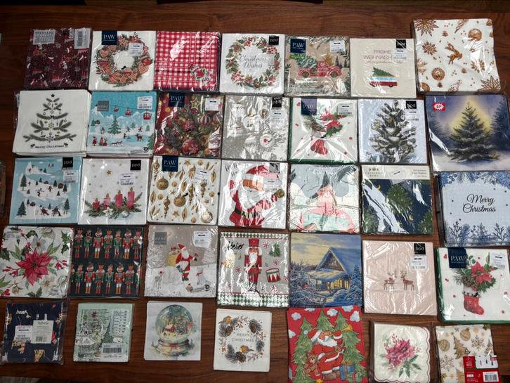 40 kerst servetten, leuk voor decoupage Paw en PPD, Hobby en Vrije tijd, Scrapbooking, Nieuw, Papier of Karton, Ophalen of Verzenden