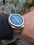 (Zenith homage) Cronos Skyline Grijs Perlage, Overige merken, Leer, Staal, Polshorloge