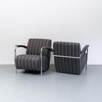 1x Leolux Scylla fauteuil zwart/grijs gestreept, Huis en Inrichting, Niet ingevuld, Niet ingevuld, Leer, Ophalen of Verzenden