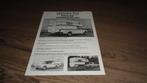 ZELDZAME Folder PEUGEOT 504 VAGEBOND 80 met Camper Unit, Verzenden, Nieuw, Peugeot
