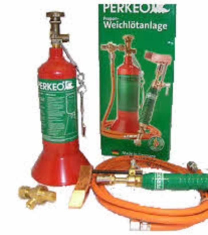 Soldeerbranderset + soldeerbout voor zinken dakgoten PERKEO, Doe-het-zelf en Verbouw, Gereedschap | Handgereedschap, Nieuw, Ophalen of Verzenden