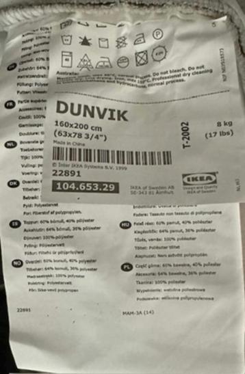 DUNVIK Overtrek matras - boxspring, Gunnared beige, 160x200 beschikbaar voor biedingen
