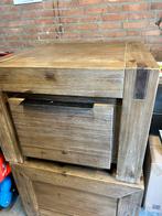 2 x houten bijzettafels/ salontafel, Ophalen of Verzenden, Zo goed als nieuw
