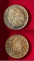 Zeldzame zilveren Australische 50 cent munt - 1966, Postzegels en Munten, Ophalen of Verzenden, Losse munt