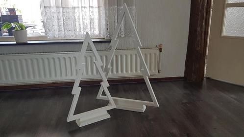 Witte kerst decoratie van hout., Diversen, Kerst, Zo goed als nieuw, Ophalen