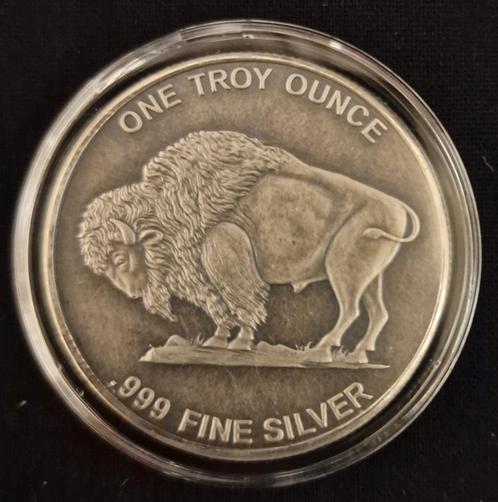 1 oz Liberty/Buffalo Zilver Munt (Antique Finish), Postzegels en Munten, Edelmetalen en Baren, Zilver, Ophalen of Verzenden
