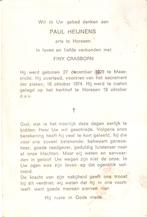 Maastricht 1928 - Horssen 1974 Paul Heijnens, Verzamelen, Ophalen of Verzenden, Bidprentje