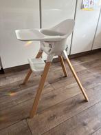 Stokke Clikk Kinderstoel Wit, in zeer goede staat, Kinderen en Baby's, Kinderstoelen, Ophalen, Meegroeistoel, Gordel(s)