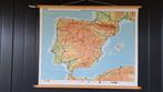 Oude schoolkaart Spanje & Portugal - 103x81cm, Antiek en Kunst, Antiek | Schoolplaten, Ophalen of Verzenden, Aardrijkskunde