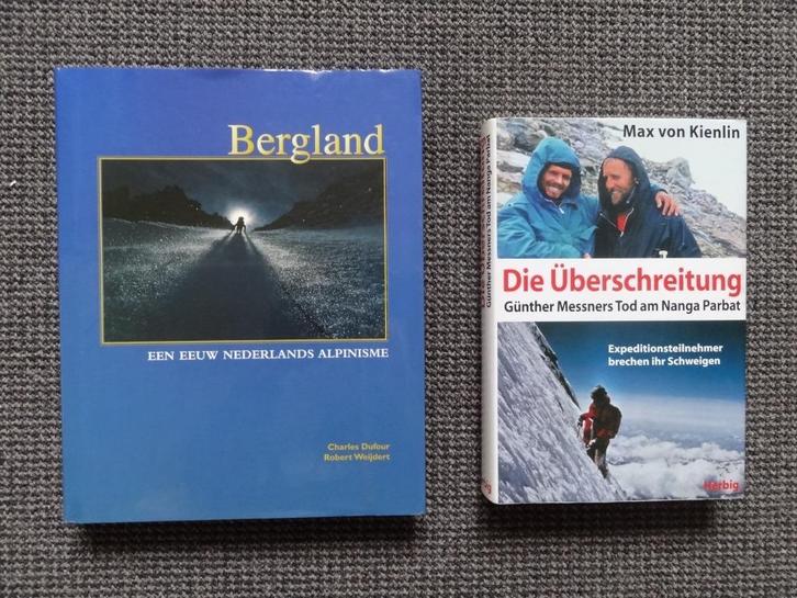 2 boeken over bergsport, eeuw Nederlands alpinisme, Messner, Sport en Fitness, Bergsport en Wandelen, Gebruikt, Overige typen