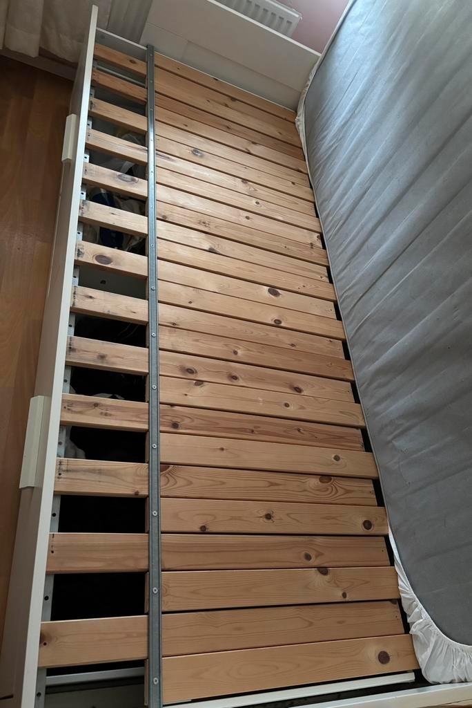 Ikea Brimnes bed tweepersoons, Huis en Inrichting, Slaapkamer | Bedden, Gebruikt, Tweepersoons, 160 cm, 200 cm, Hout, Wit, Verstelbaar