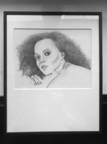 Originele potloodtekening Diana Ross beschikbaar voor biedingen
