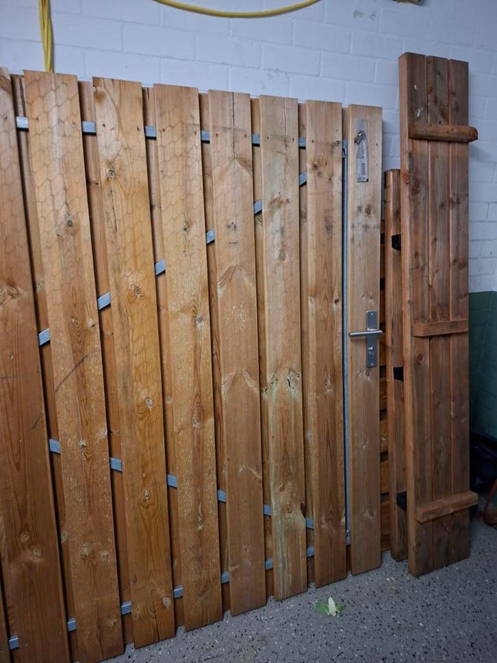 Schuttingdeuren nieuw veel op voorraad  stalen frame, Tuin en Terras, Tuinpoorten, Nieuw, Hout, 150 tot 200 cm, 200 cm of meer