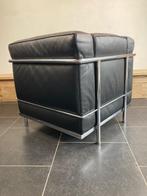 2 Cassina LC 2 fauteuils, zwart leder, Huis en Inrichting, Minder dan 75 cm, Design, Cassina, Ophalen of Verzenden