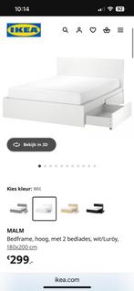 Malm bed ikea 180x200, zonder matras, zo hoed als nieuw!, Huis en Inrichting, Wit, Tweepersoons, Ophalen of Verzenden, Zo goed als nieuw