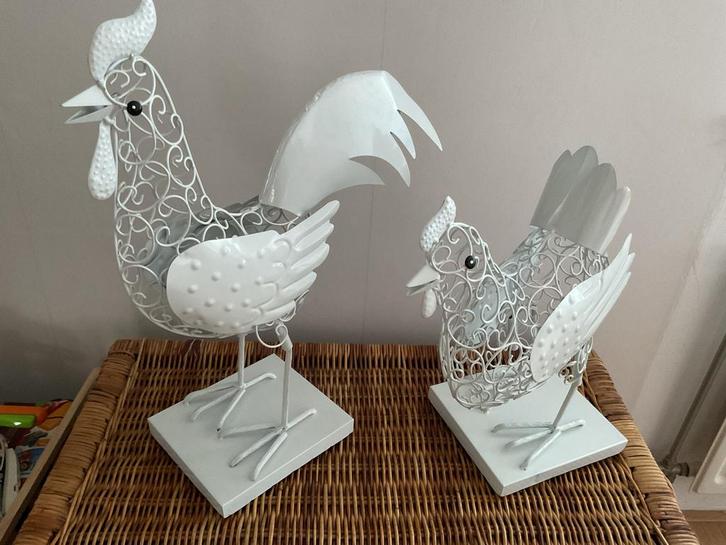 Kip en Haan Decoratie - Wit Metaal, Huis en Inrichting, Woonaccessoires | Overige, Zo goed als nieuw, Ophalen