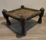 Antiek laag krukje / lage houten wood stool, Ophalen of Verzenden
