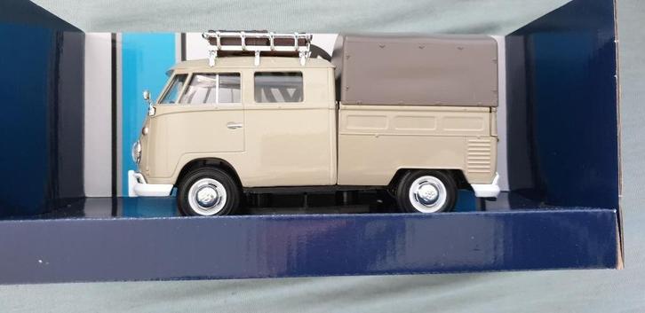 Volkswagen Type 2 (T1) Doka met canvas dak en koffer nieuw, Hobby en Vrije tijd, Modelauto's | 1:24, Nieuw, Auto, Motormax, Ophalen of Verzenden