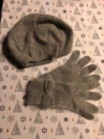 H&M set angora licht grijs baret en handschoen strik nieuw, Maat 38/40 (M), HM, Verzenden, Nieuw