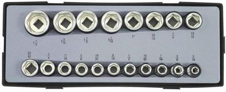 Doppenset 1/2" SAE 19-delig Force, Auto diversen, Autogereedschap, Nieuw, Ophalen of Verzenden